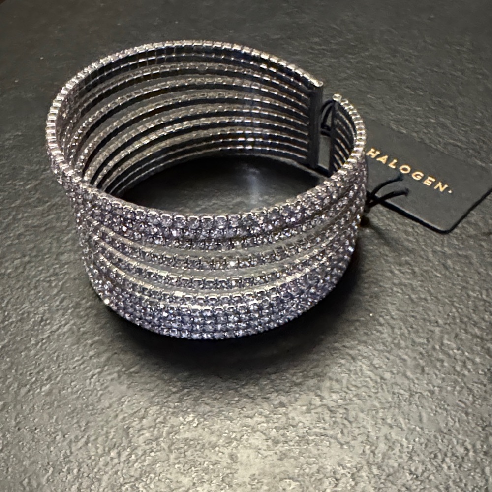 Halogen Silver Crystal Bracelet - Picture 2 of 3